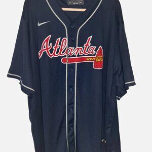 Atlanta Braves Ronald Acuña Jr #13 Nike MLB Replica Jersey Navy Men 4XL Baseball